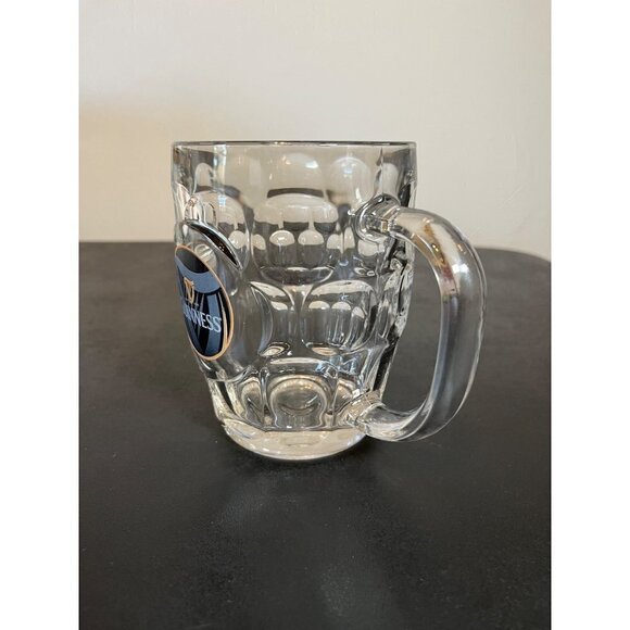 Guinness Clear Dimple Glass Stein Beer Mug Tankard Handle Luminarc Brand - Picture 2 of 8